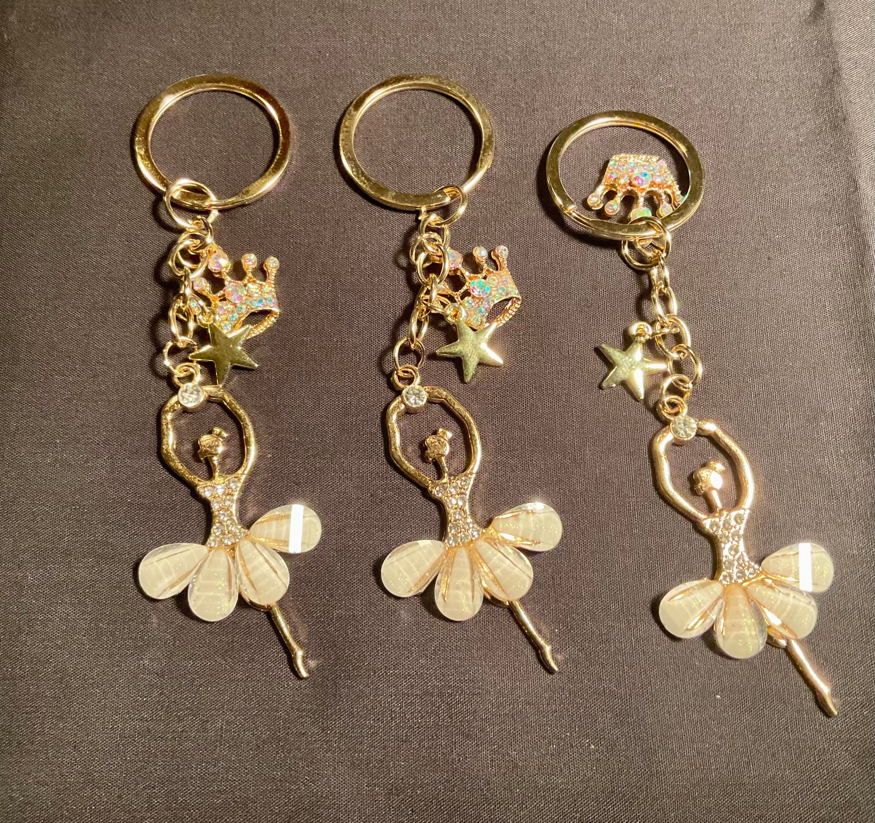 Callerina Key Ballet Rhinestone BALLERINA Keychain Metal Key Ring. - Etsy