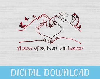 A Piece Of My Heart Has Wings Memorial Necklace - Sympathy Gift - Memorial Gift