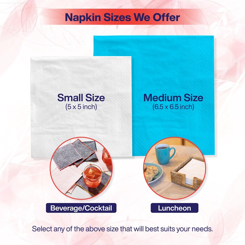 Custom Wedding Napkins With Any Message Personalized Fun Facts Napkins