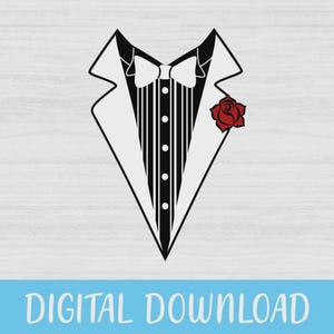 Tuxedo with Bow Tie Svg, Png, Tuxedo Svg, Bow Tie Svg, Men Suit Tie Outfit Wedding Groom Svg, Png, Files for Cricut and Silhouette, Clipart