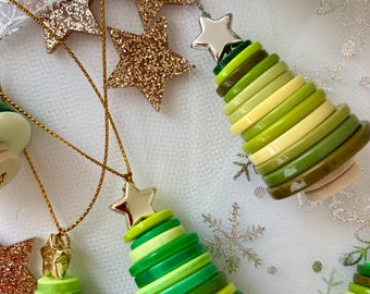 1 x GREEN DIY Button Tree Decoration Kits, Fun For All Ages. Perfect for Christmas Eve Boxes, Gifts, Crafts, Crackers and Advent Calendars