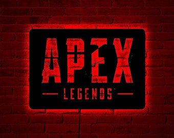 Apex Legends wood wall art with rgb led light, Apex Legends home decor, Apex Legends neon sign, Apex Legends logo wood sign, Apex sign