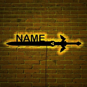Zelda wood wall art with rgb led light, custom gamer nametag, Zelda neon sign, Zelda sign, gamer room decor, gamer name sign, gamer decor