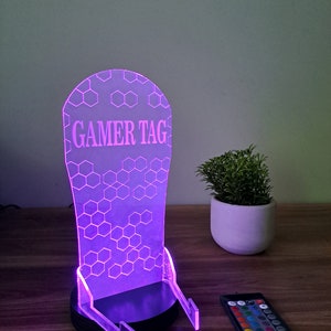 Personalized Controller and Headphone Stand / Gift for Gamers / RGB Controller and Headset Holder / Headset Stand / PS/XBOX Gamer Nickname image 6