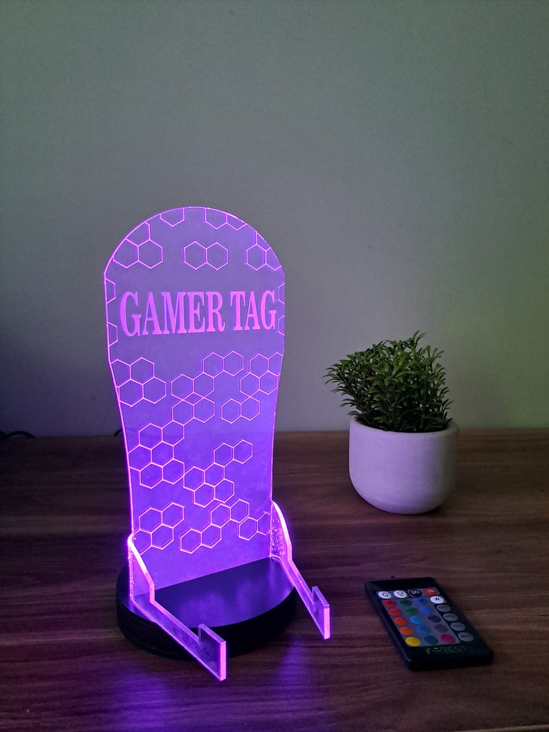Personalized Controller and Headphone Stand / Gift for Gamers / RGB Controller and Headset Holder / Headset Stand / PS/XBOX Gamer Nickname image 6