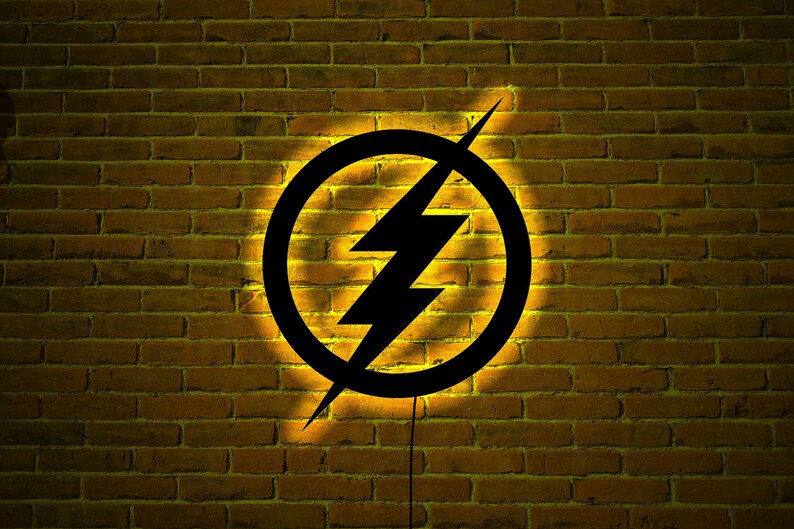 The Flash Wood Wall Art With Rgb Led Light, the Flash Neon Sign, the