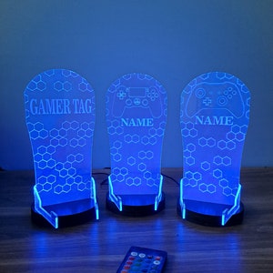 Personalized Controller and Headphone Stand / Gift for Gamers / RGB Controller and Headset Holder / Headset Stand / PS/XBOX Gamer Nickname image 7