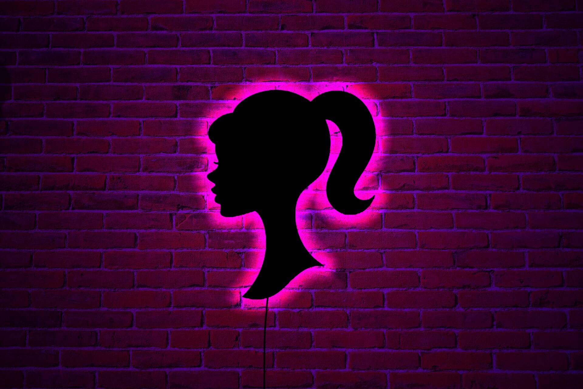 Barbie Wood Wall Art With Rgb Led Light, Barbie Home Decor, Barbie Neon Sign, Barbie Wall Decor