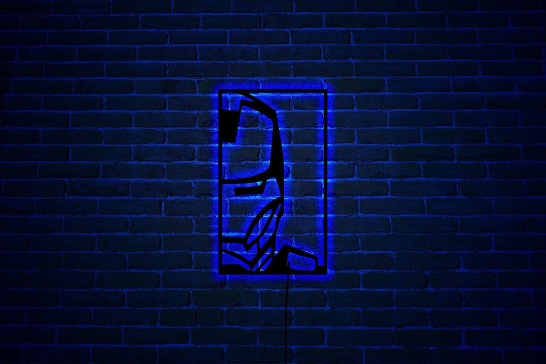 Iron Man Wood Wall Art With Rgb Led Light, Iron Man Home Decor, Iron
