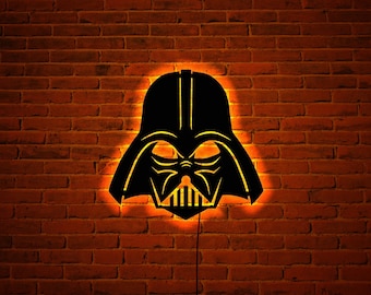 Darth Vader Wood Wall Art: RGB LED Star Wars Decor