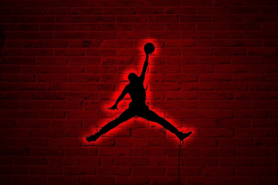 Michael Jordan Wood Wall Art With Rgb Led Light Michael Jordan