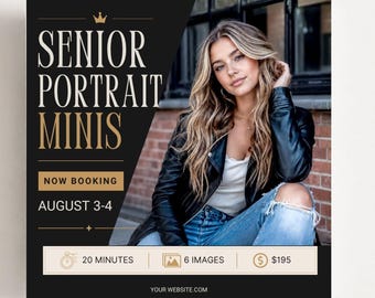 Mini Session Template, Canva Graduation Instagram Post + Story