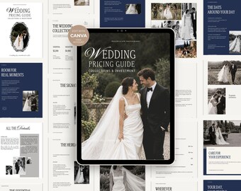 Wedding Photography Pricing Guide Canva Template, 28 Pages, US Letter & A4