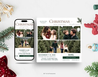 Christmas Mini Session Template: Canva Digital Download for Instagram