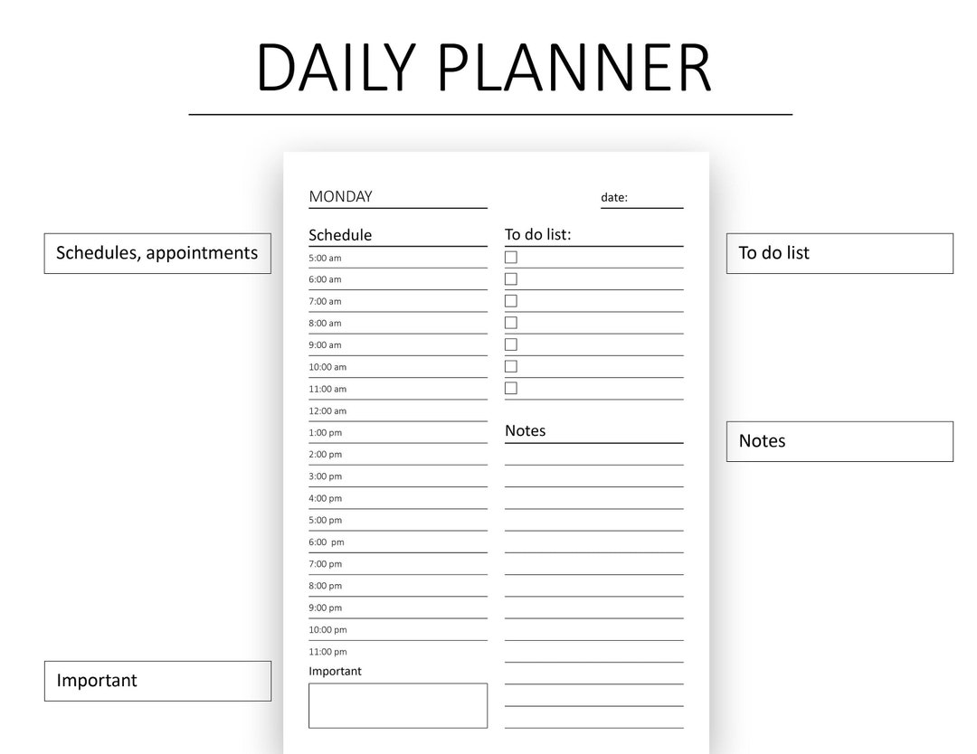 Gtd Planner Printables Tagesplaner Academic Remarkable - Etsy