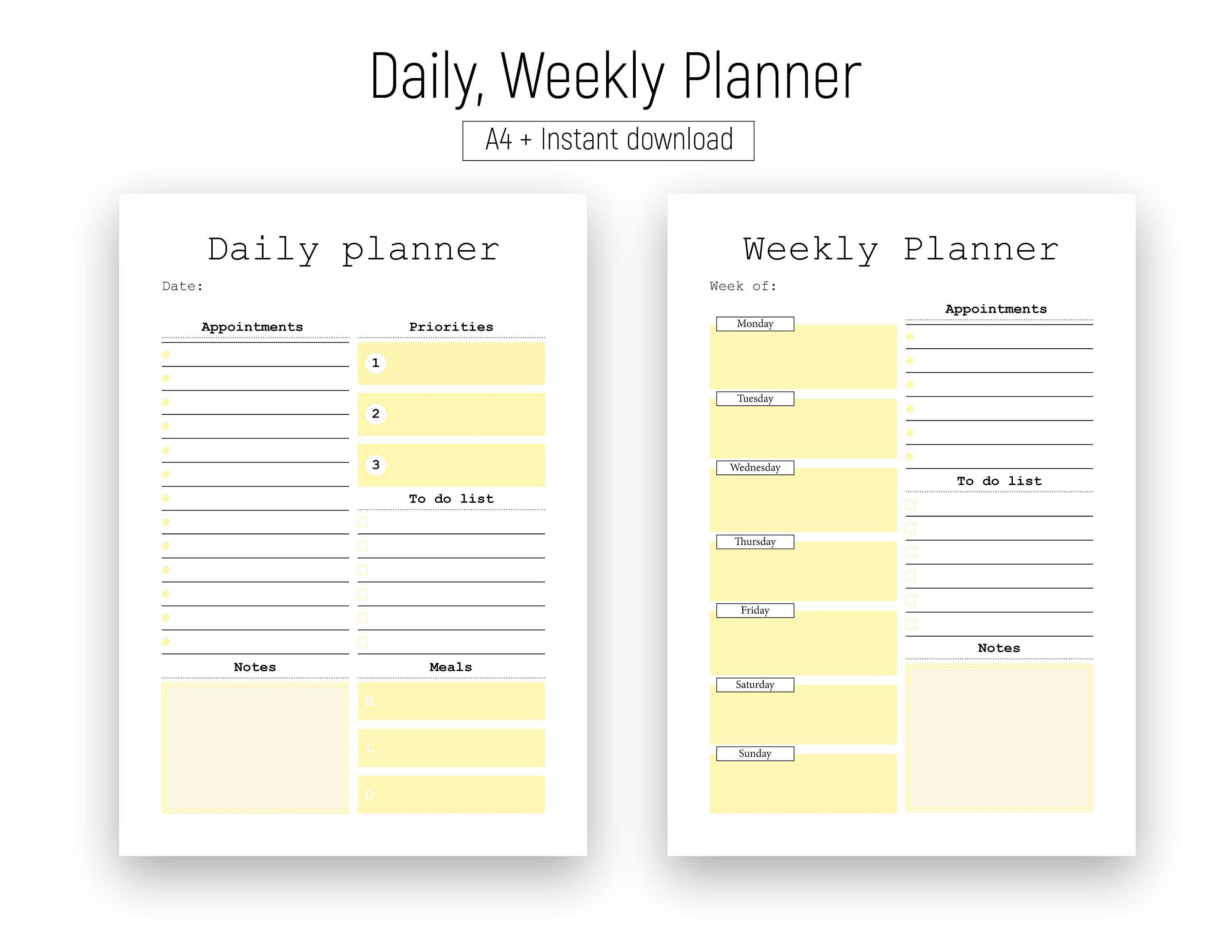 Gtd Planner Printables Gtd Goodnotes Notion Daily Weekly A4 - Etsy