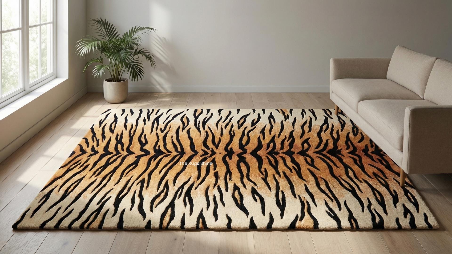 Tiger Handmade Tufted Area Rug | Bold Animal Pattern Living Room Carpet ...