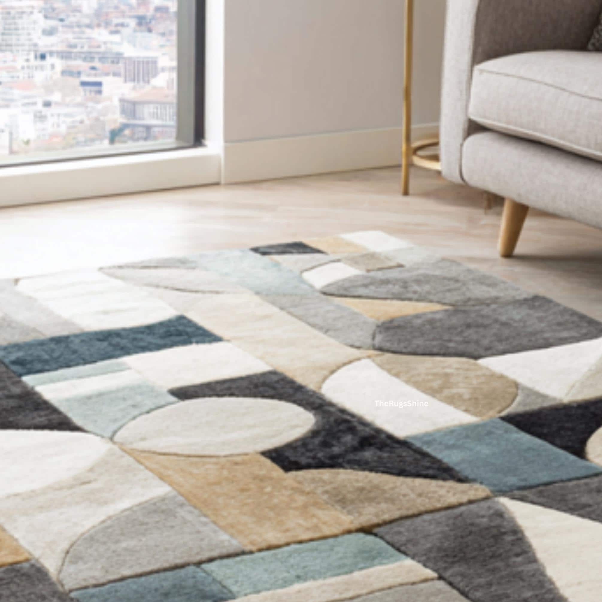 Carter Rugs Geometric Modern Neutral Geometric Wool Rug – Hand Tufted Mid Century Carpet - Etsy