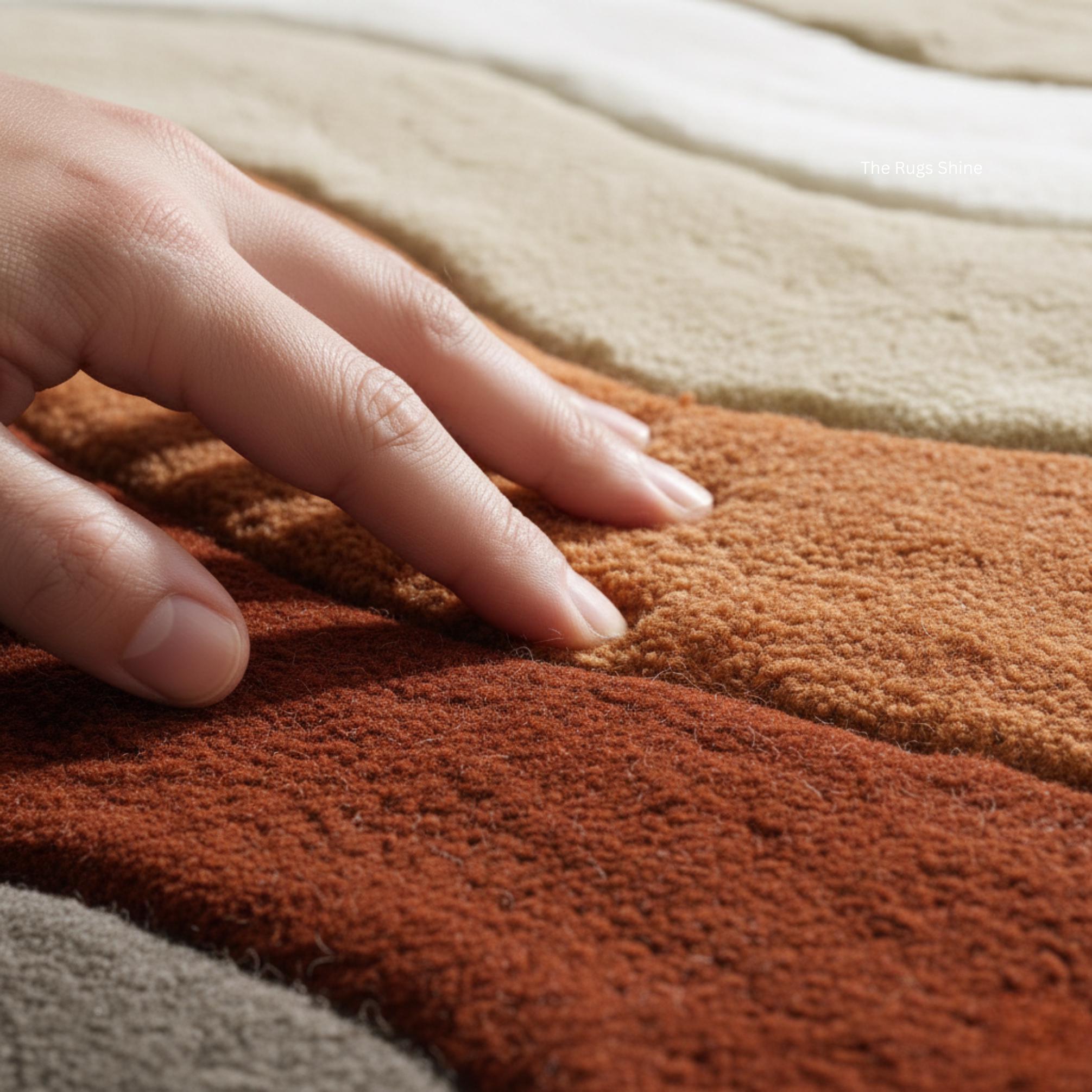 Modern Earth Tone Wool Rug | Hand Tufted Abstract Wave Design | Beige ...