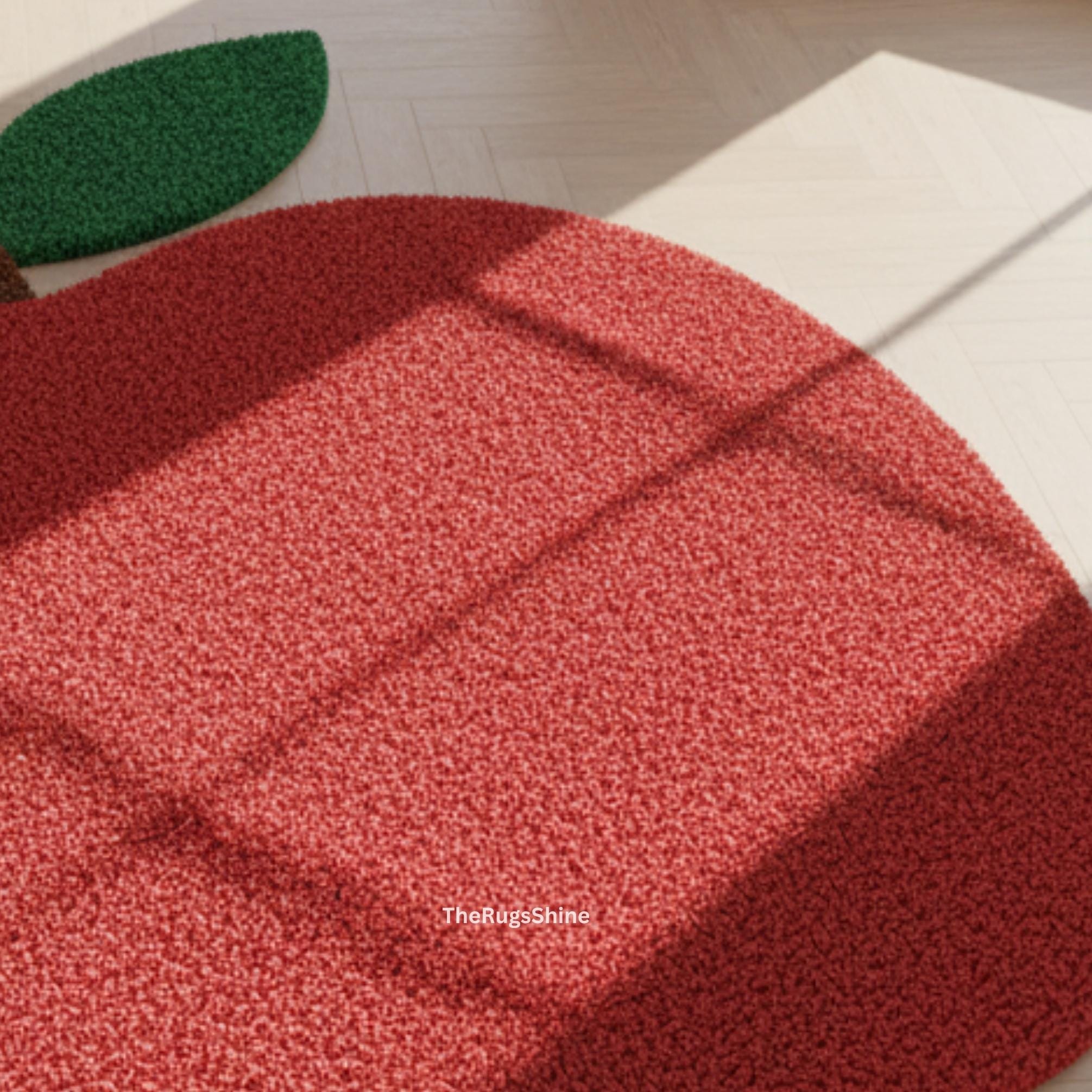 Hand-tufted Wool Apple Rug: Playful Kids Room Carpet - Etsy