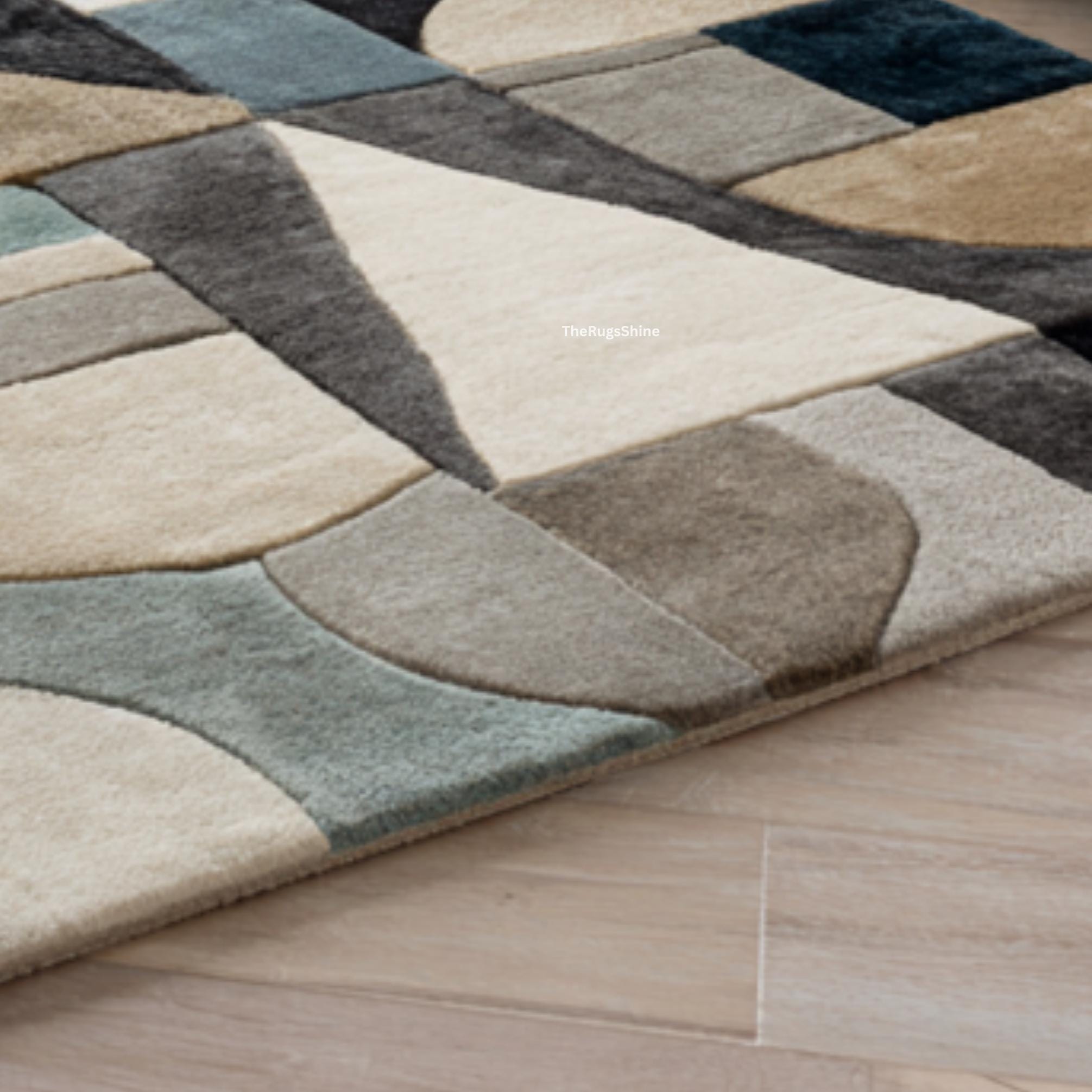 Carter Rugs Geometric Modern Neutral Geometric Wool Rug – Hand Tufted Mid Century Carpet - Etsy