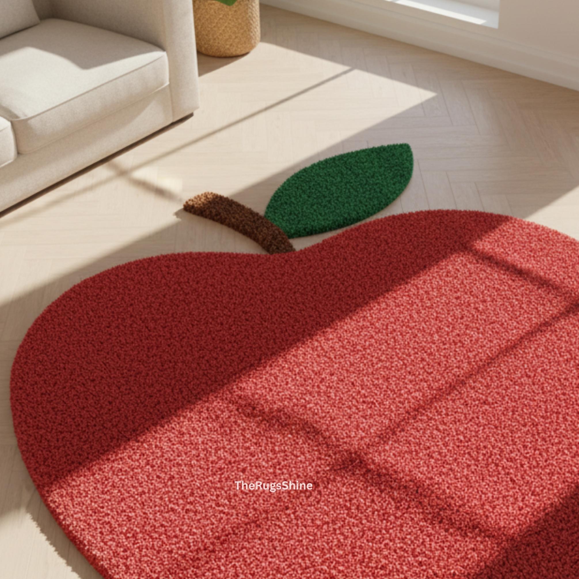 Hand-tufted Wool Apple Rug: Playful Kids Room Carpet - Etsy