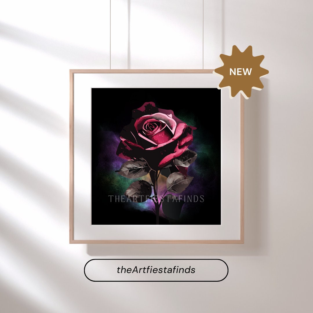 Red Rose Flower Wall Art Digital Download Digital Art Download