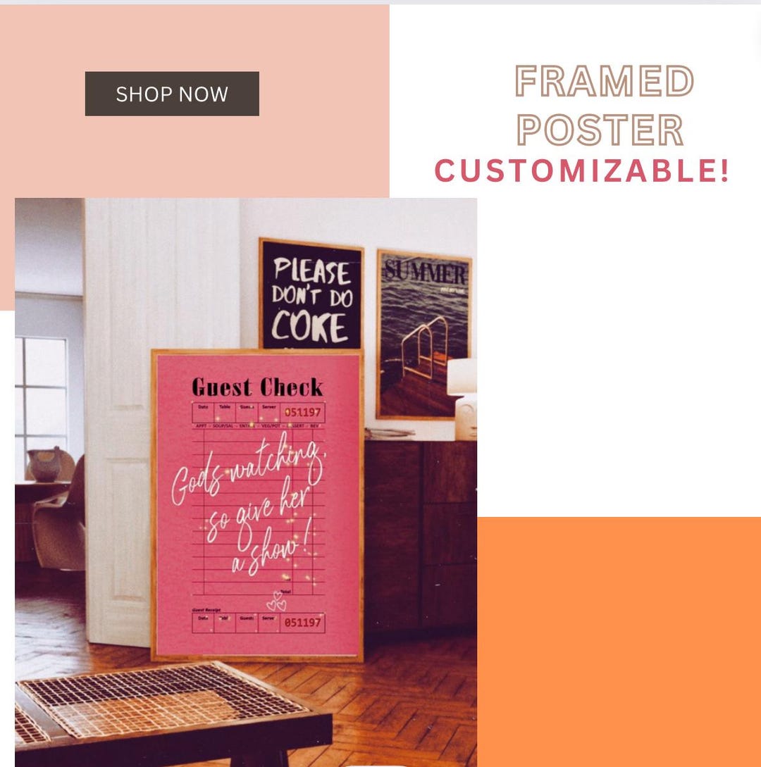 DIGITAL GUEST CHECK Poster Templates Etsy