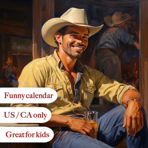 Cowboys of the Wild West 2024 Calendar Funny Wall Art Calendar, Good Gifts  for Him - Etsy