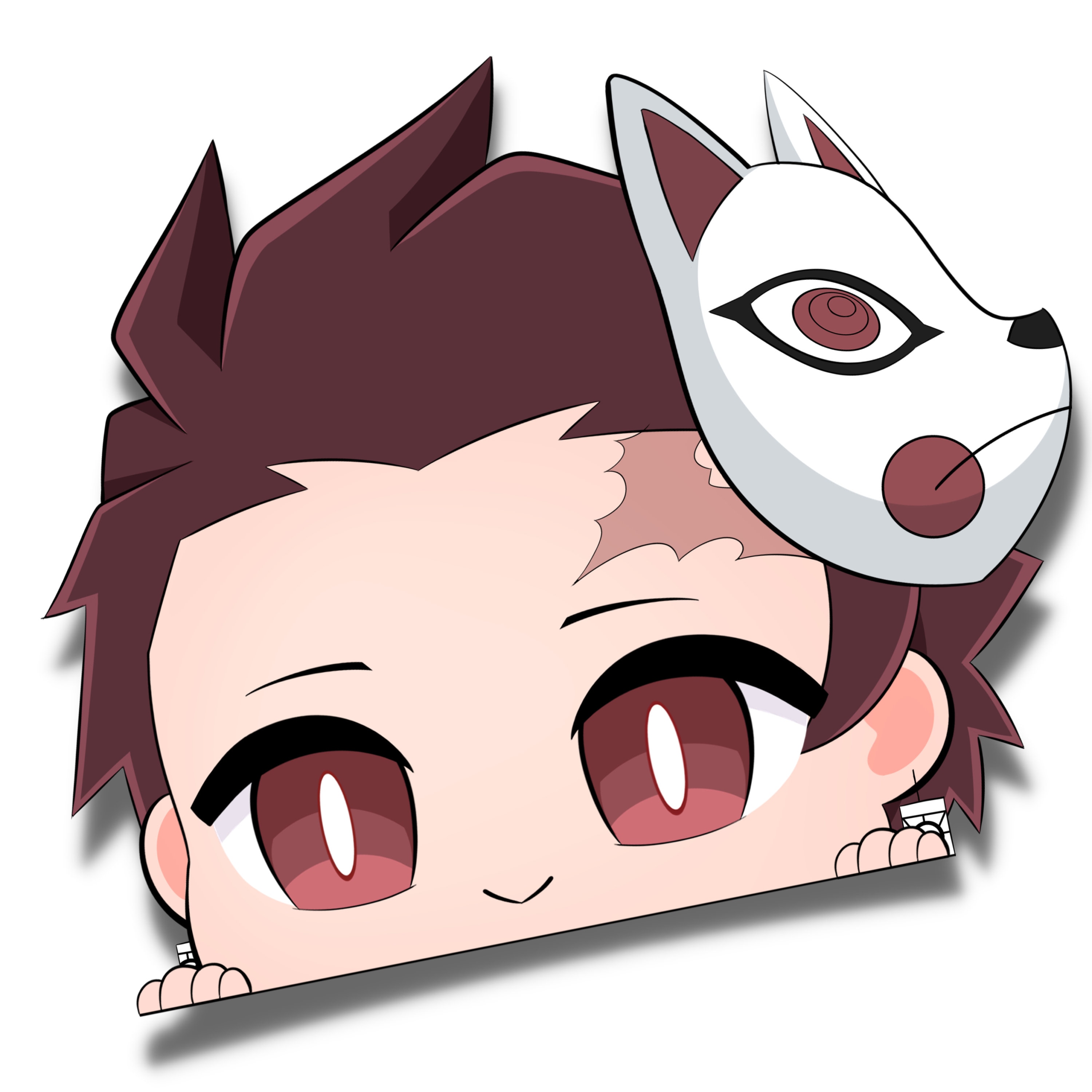 Demon Slayer Tanjiro Kamado Peeking Vinyl Decal Stickers Anime Peekaboo 4