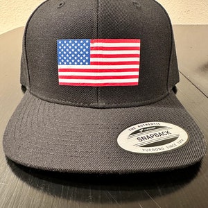 American Flag Black SnapBack USA Hat
