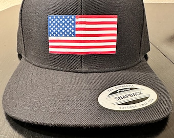 American Flag Black SnapBack USA Hat