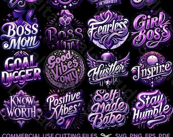 Lot de 36 citations inspirantes SVG, Svg de motivation, citation Svg, Believe Svg, dire Svg, Svg d'agitation, Svg inspirant, Svg positif