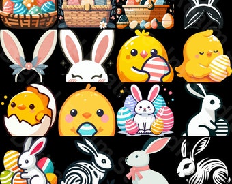 45 Paquete SVG de Pascua, Pascua Svg, Feliz Pascua Svg, Primavera Svg, Vacaciones Svg, Temporada Svg, Conejito de Pascua Svg, Conejito Svg, Cricut y silueta