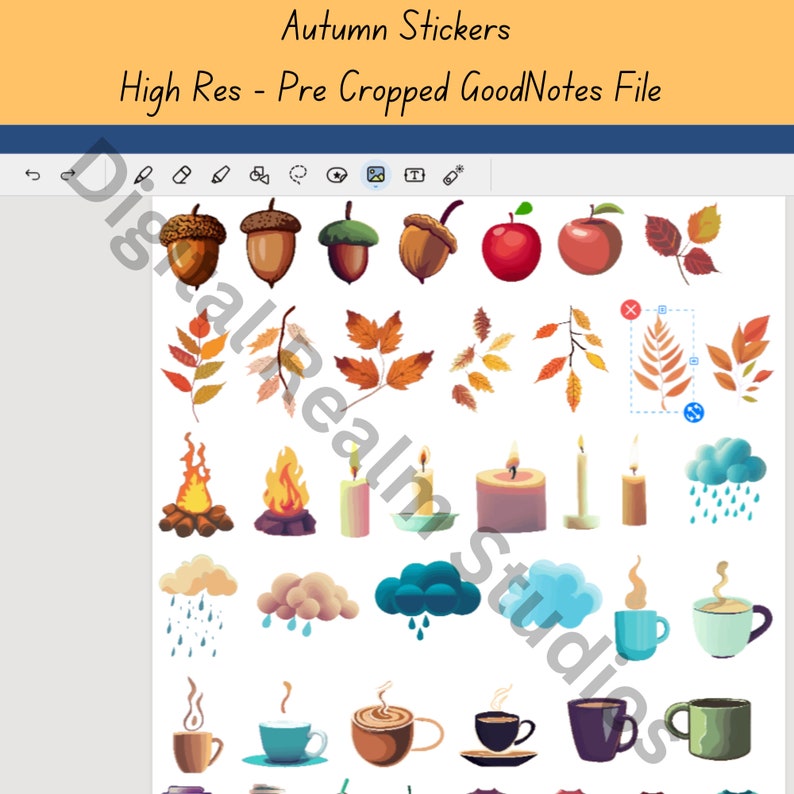 Autumn Digital Stickers Fall Digital Stickers Goodnotes Stickers ...