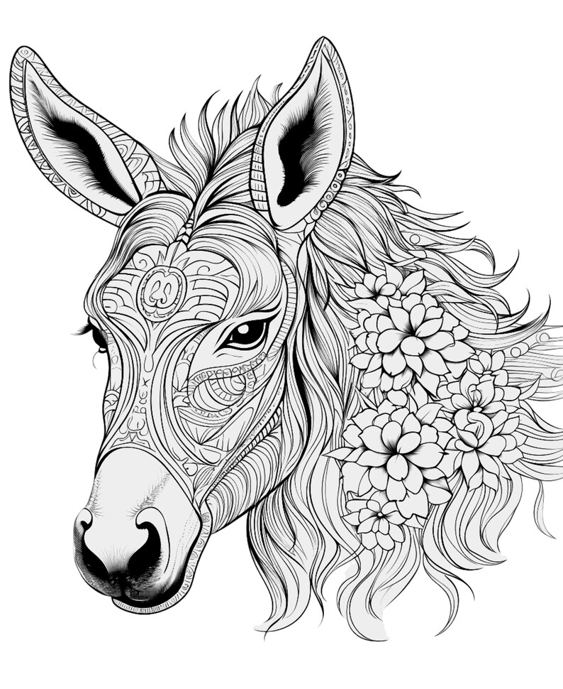 Noah's Ark Animals Fantasy Coloring Book DIGITAL FILE biblical Coloring
