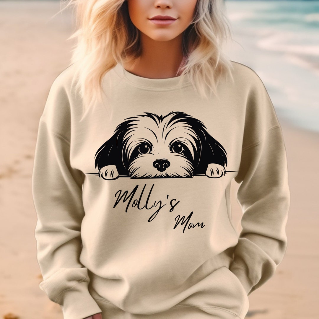 Custom Maltese Mom Sweatshirt Maltese Hoodie Petname Shirt Etsy