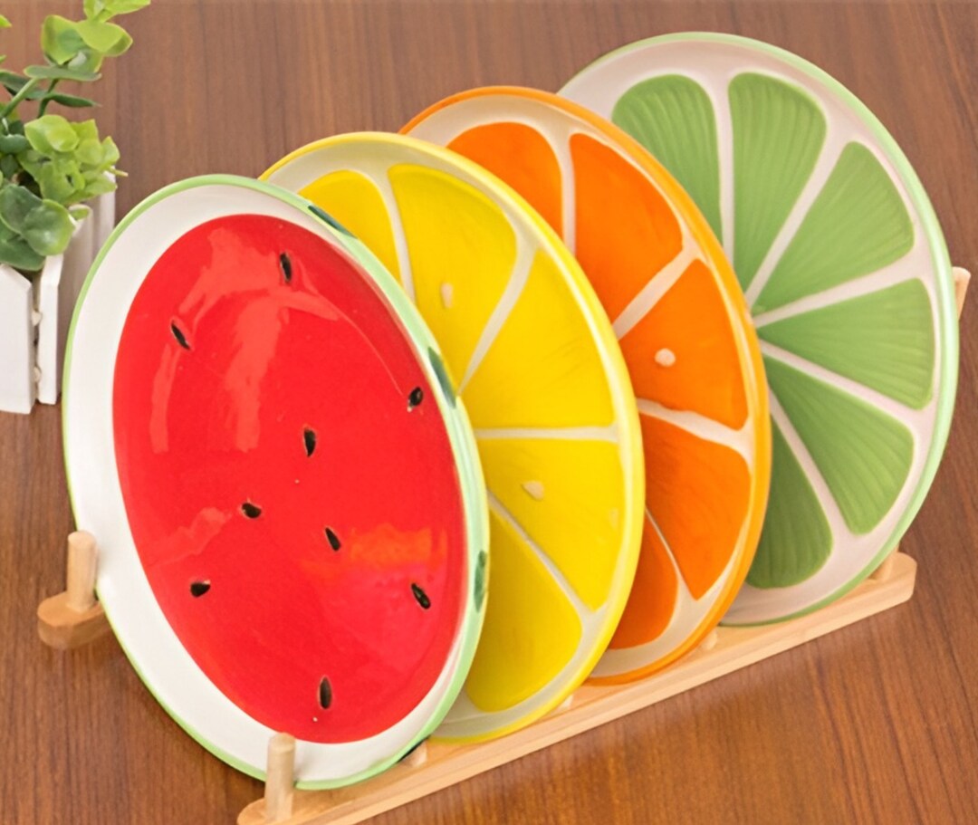 Handpainted Ceramic Fruit Plate Ceramic Kitchen Plate Hand Etsy
