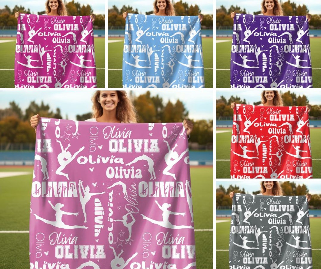 Personalized Gymnastics Blanket Custom Name Gymnast Throw Personalized ...