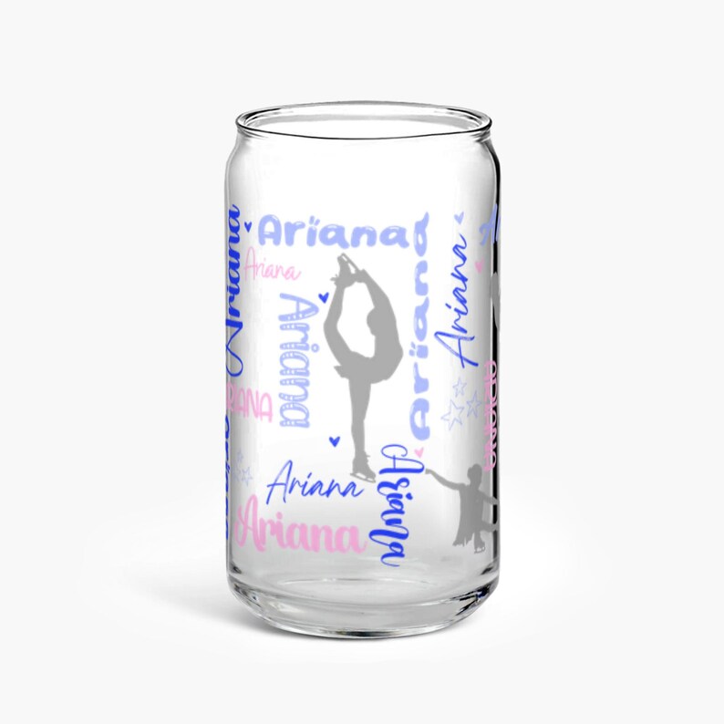 Personalized Ice Skating Girl Glass Tumbler: 16oz Soda Can Glass - Etsy