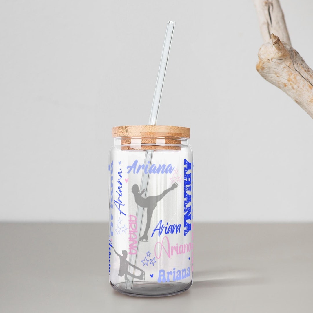 Personalized Ice Skating Girl Glass Tumbler: 16oz Soda Can Glass - Etsy