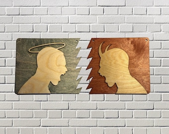 Angel vs. Devil, mural, decoration
