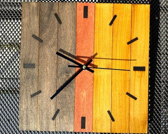 Wooden Wall Clock, Colorful, Home Decor, Flag, Decoration, Lifestyle, Minimalist