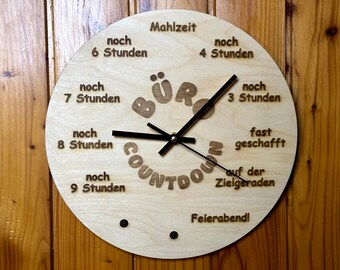 Lustige Wanduhr mit Countdownfunktion für das Büro