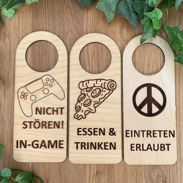 Door sign in-game, in-game, entry permitted, food and drink, do not disturb, teenager, gamer, sign, gift, birthday, children's room