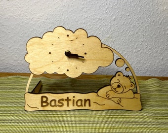Table clock dream bear for children, personalized