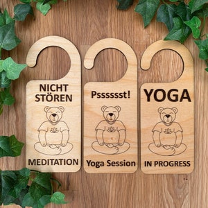 Türschild &quot;bärige Meditation&quot;, Nicht stören, Yoga, Yoga Session, Pssssst!, Meditation