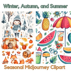 Seasonal Midjourney Prompt Winter Autumn and Summer midjourney Prompt