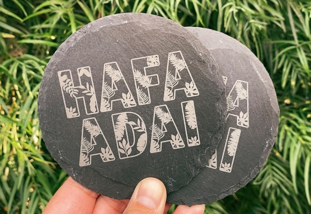 Hafa Adai Slate Coasters | 4 Piece | Gift Set | Modern | Housewarming ...