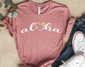 Disney Aloha 2024 T-Shirt, Disney Micky Kopf Shirt, Disney Urlaub T-Shirt, Micky Maus Shirt, Animation Micky Maus, Disney Reise T-Shirt,